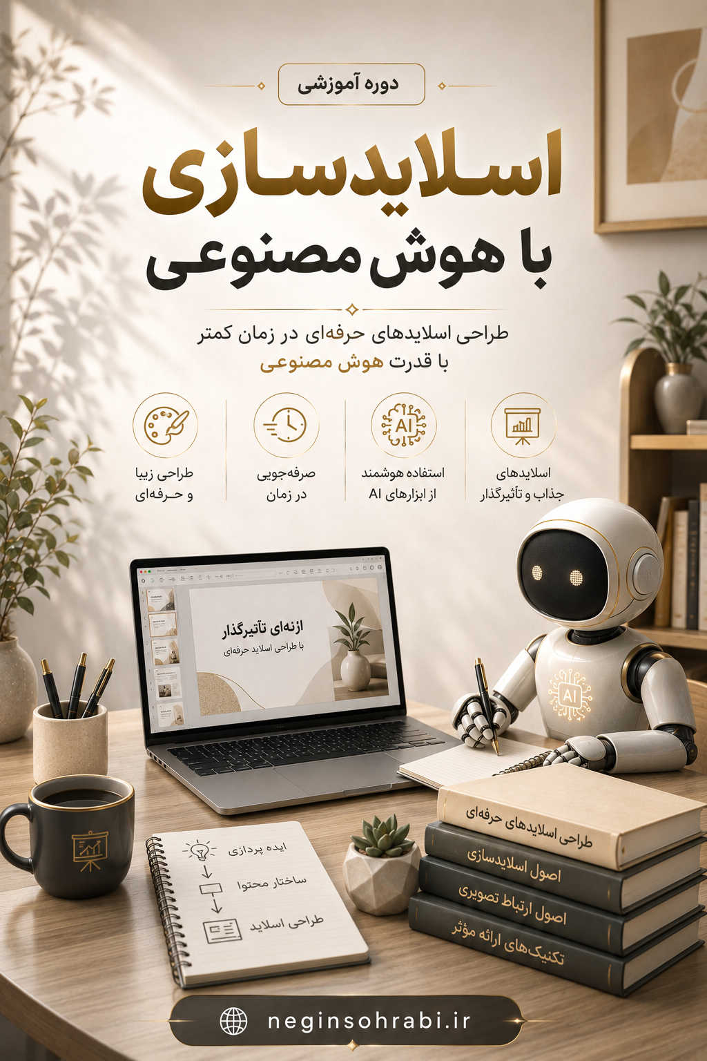 دوره‌ی آموزشی اسلایدسازی با هوش‌مصنوعی+🎁چک‌لیست هدیه